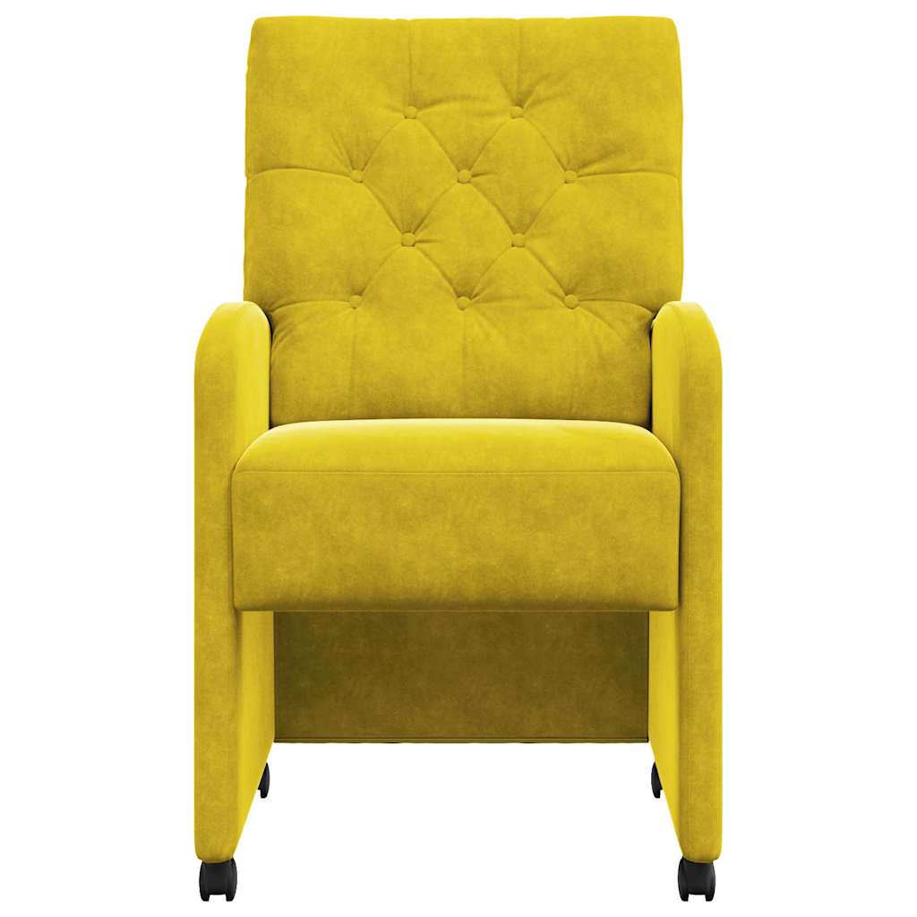 Blagovačke stolice s kotačima 2 pcs Žuta 58 x 67 x 97 cm Baršun
