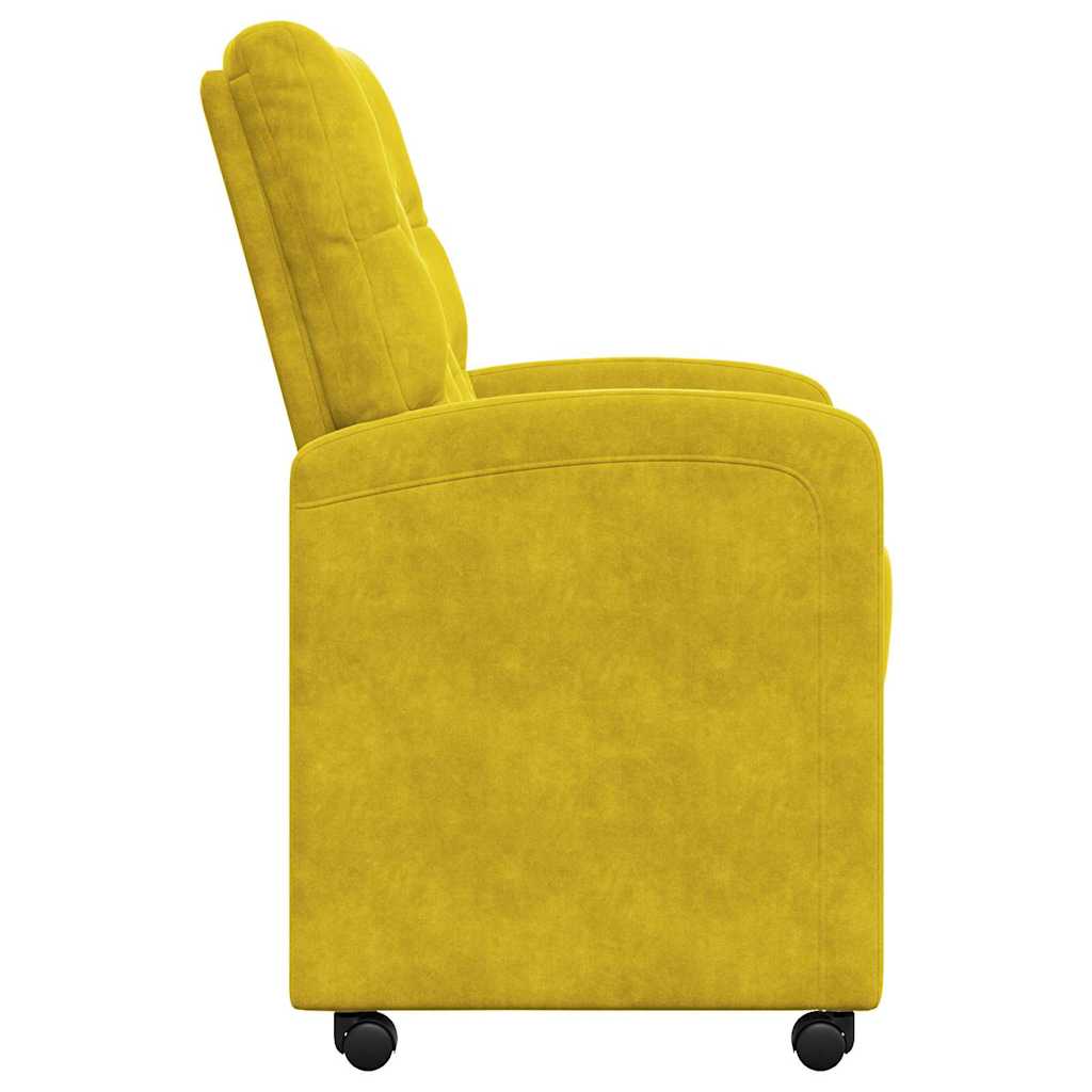 Blagovačke stolice s kotačima 2 pcs Žuta 58 x 67 x 97 cm Baršun
