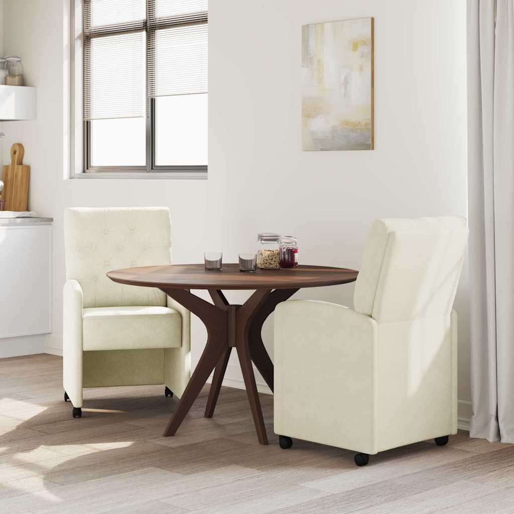 Blagovačke stolice s kotačima 2 pcs Krema 58 x 67 x 97 cm