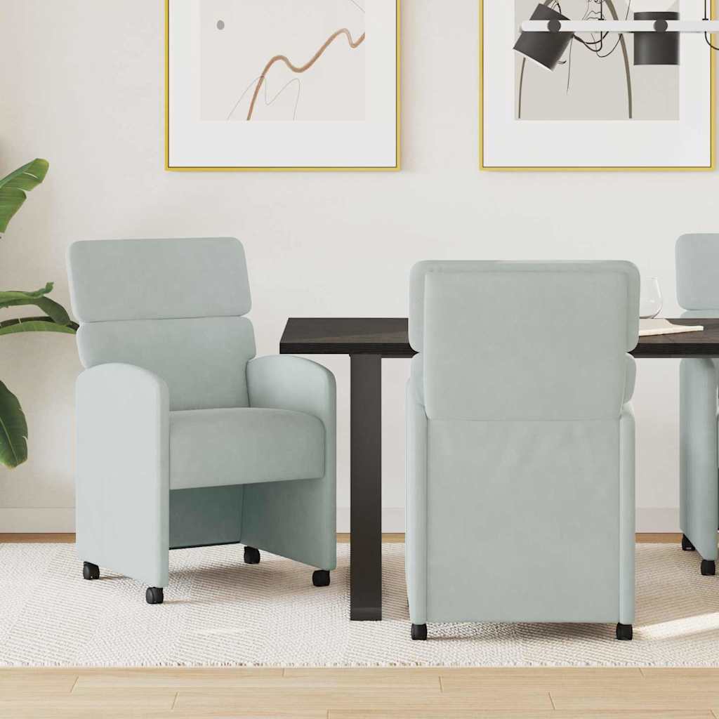 Blagovačke stolice s kotačima 2 pcs Svjetlosiva 58 x 65 x 98 cm