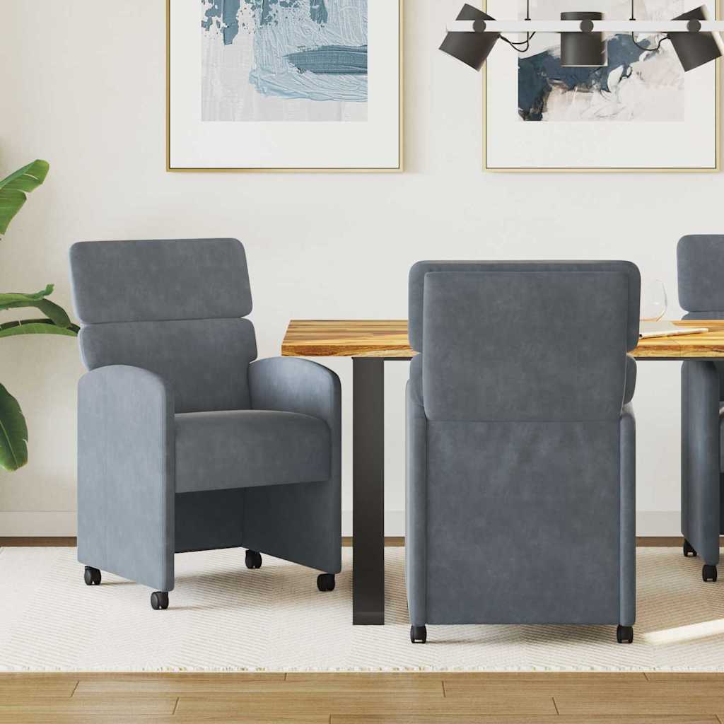 Blagovačke stolice s kotačima 2 pcs Tamno siva 58 x 65 x 98 cm