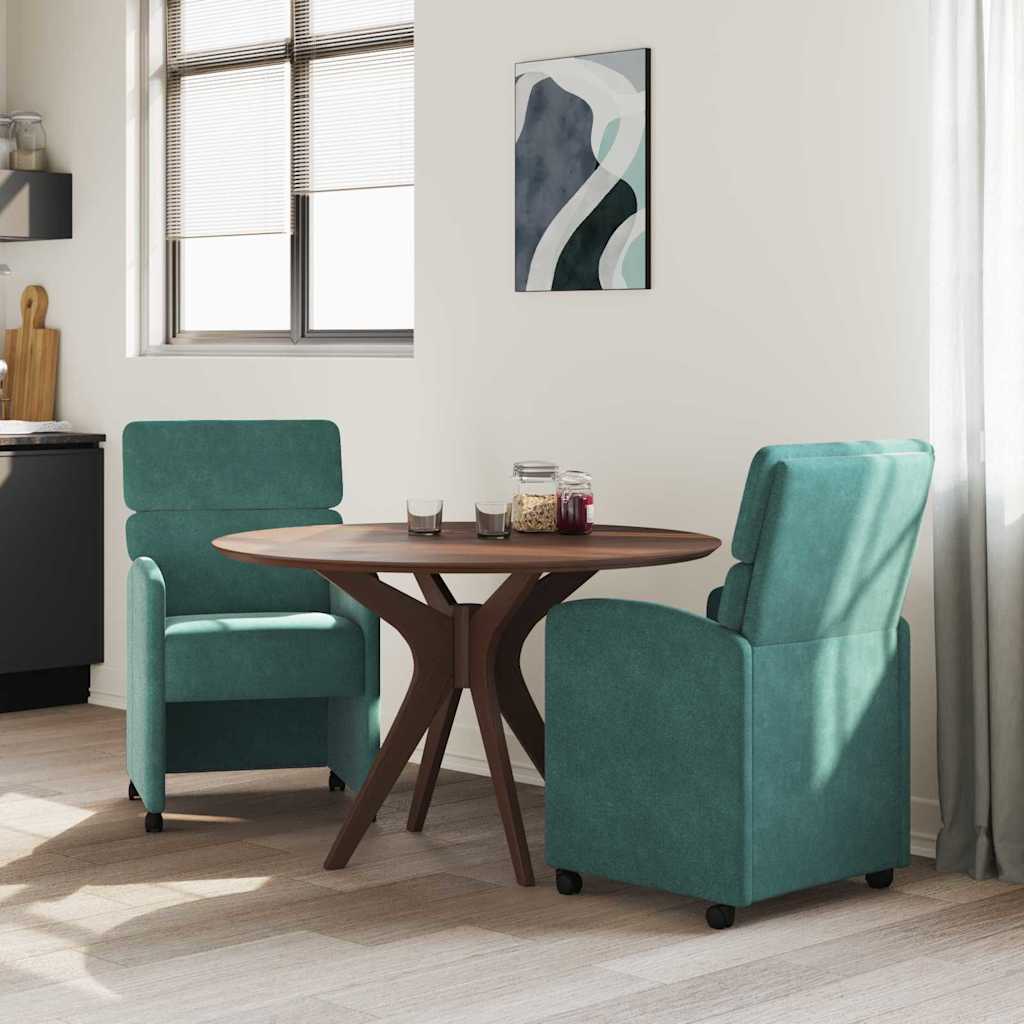 Blagovačke stolice s kotačima 2 pcs Tamnozelena 58 x 65 x 98 cm