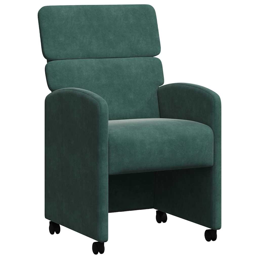 Blagovačke stolice s kotačima 2 pcs Tamnozelena 58 x 65 x 98 cm
