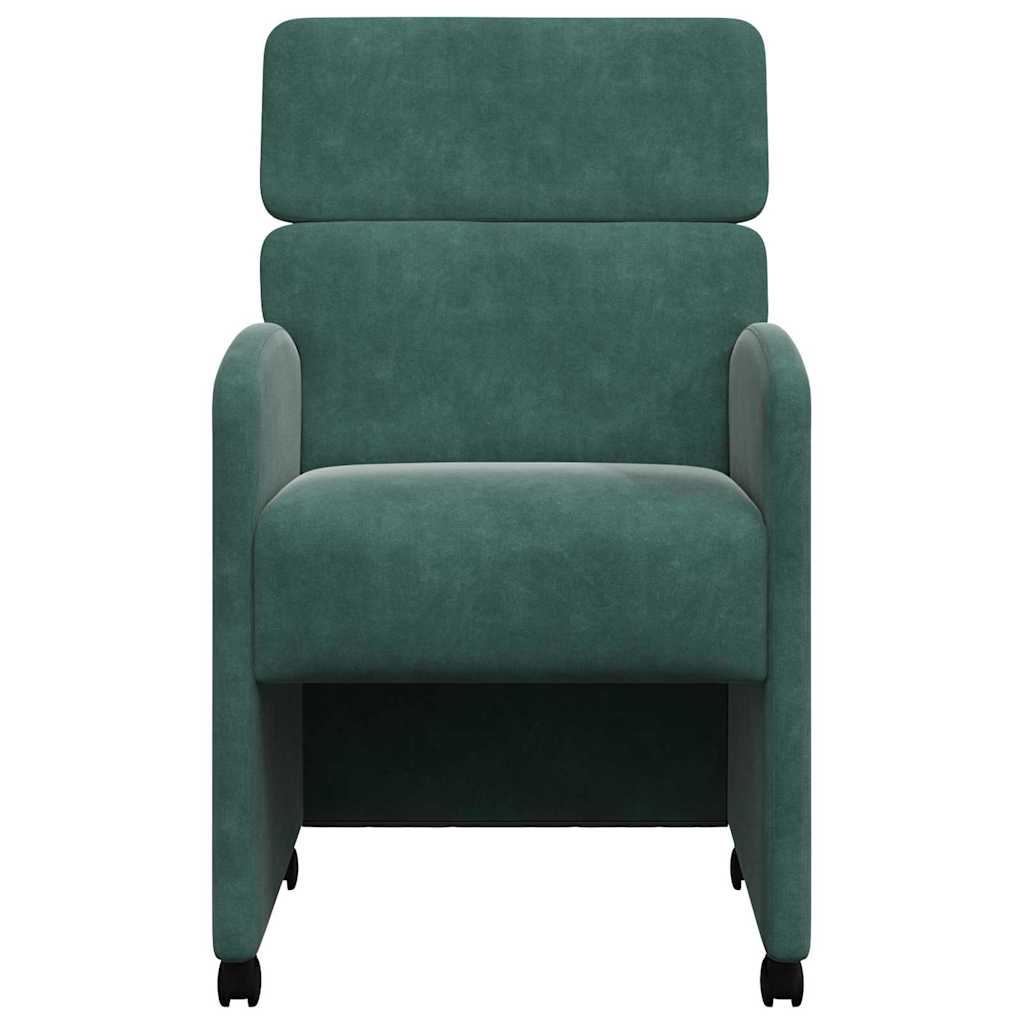 Blagovačke stolice s kotačima 2 pcs Tamnozelena 58 x 65 x 98 cm