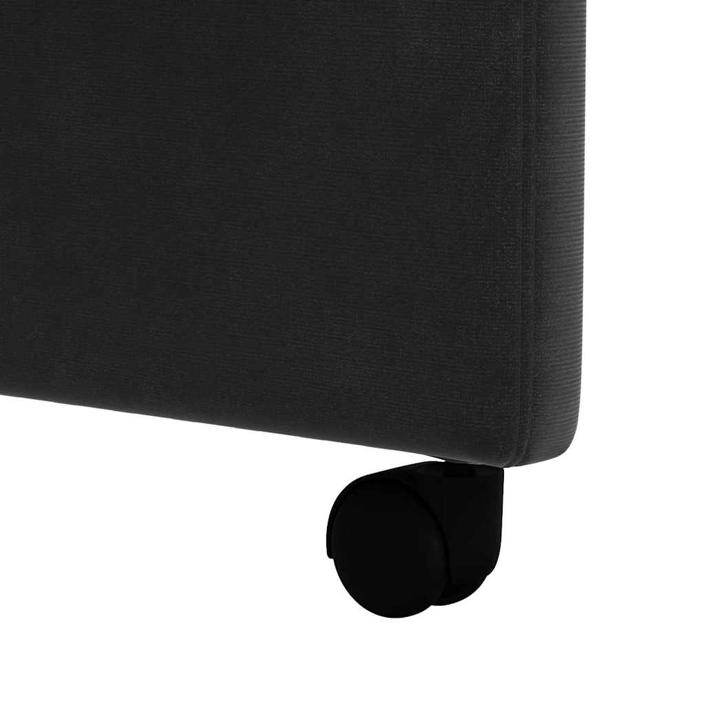 Blagovačke stolice s kotačima 2 pcs Crna 58 x 65 x 98 cm Baršun