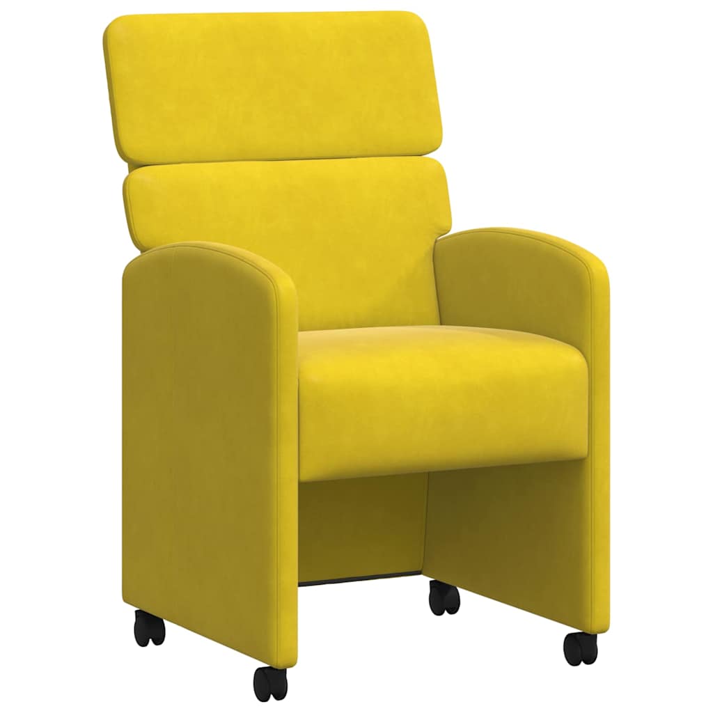 Blagovačke stolice s kotačima 2 pcs Žuta 58 x 65 x 98 cm Baršun