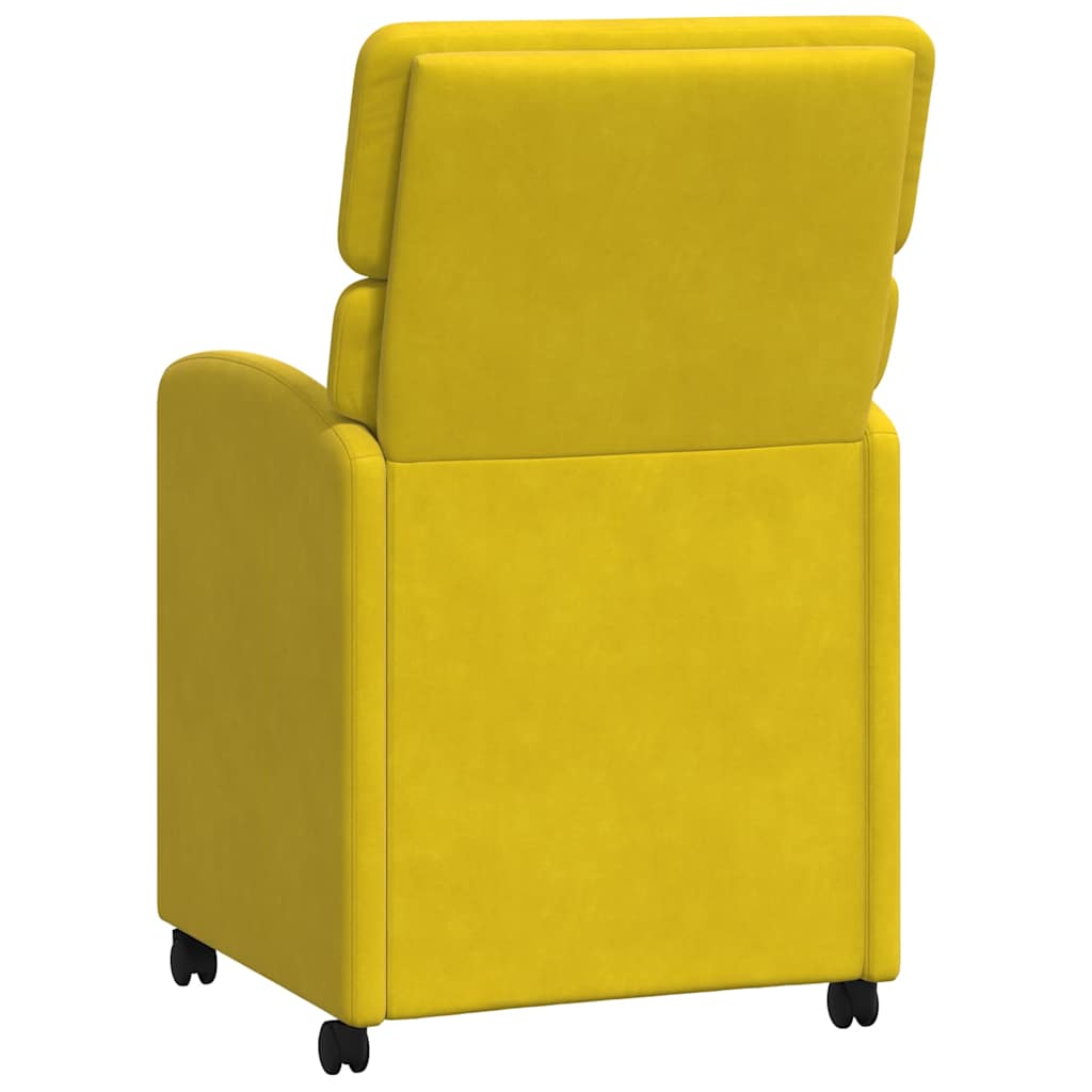Blagovačke stolice s kotačima 2 pcs Žuta 58 x 65 x 98 cm Baršun