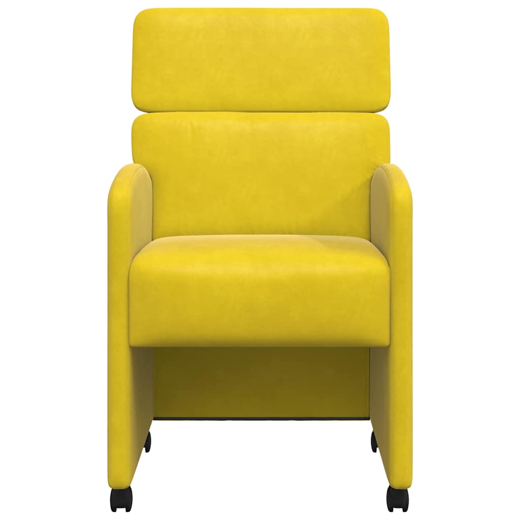 Blagovačke stolice s kotačima 2 pcs Žuta 58 x 65 x 98 cm Baršun