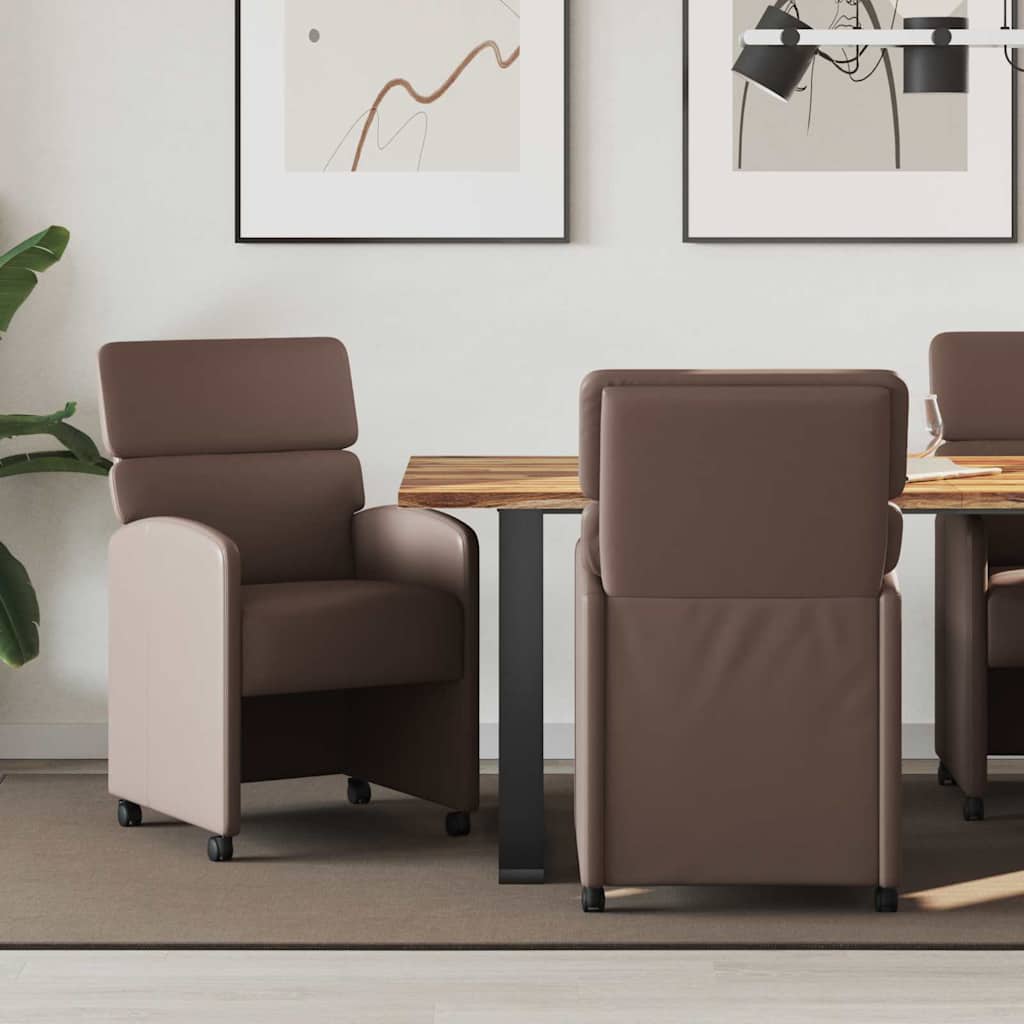 Blagovačke stolice s kotačima 2 pcs Smeđa 58 x 65 x 98 cm