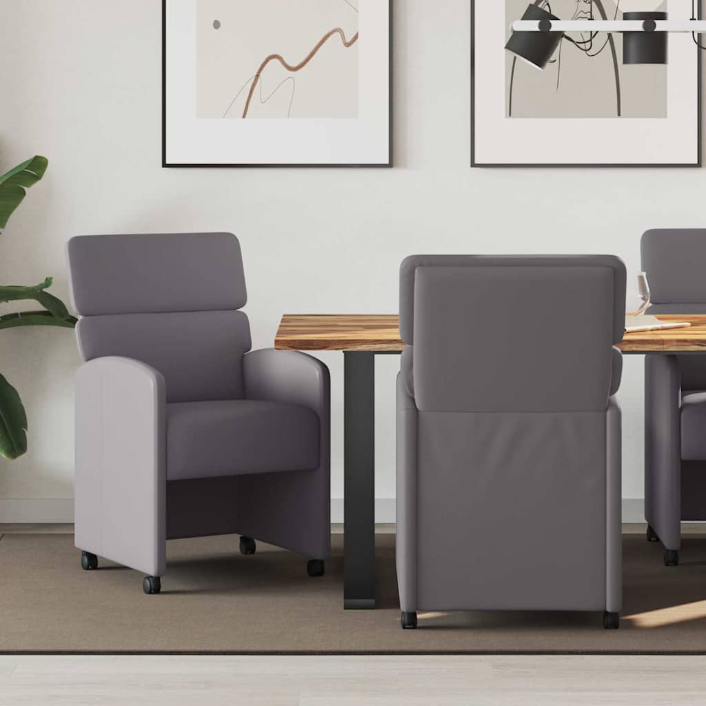 Blagovačke stolice s kotačima 2 pcs Siva 58 x 65 x 98 cm