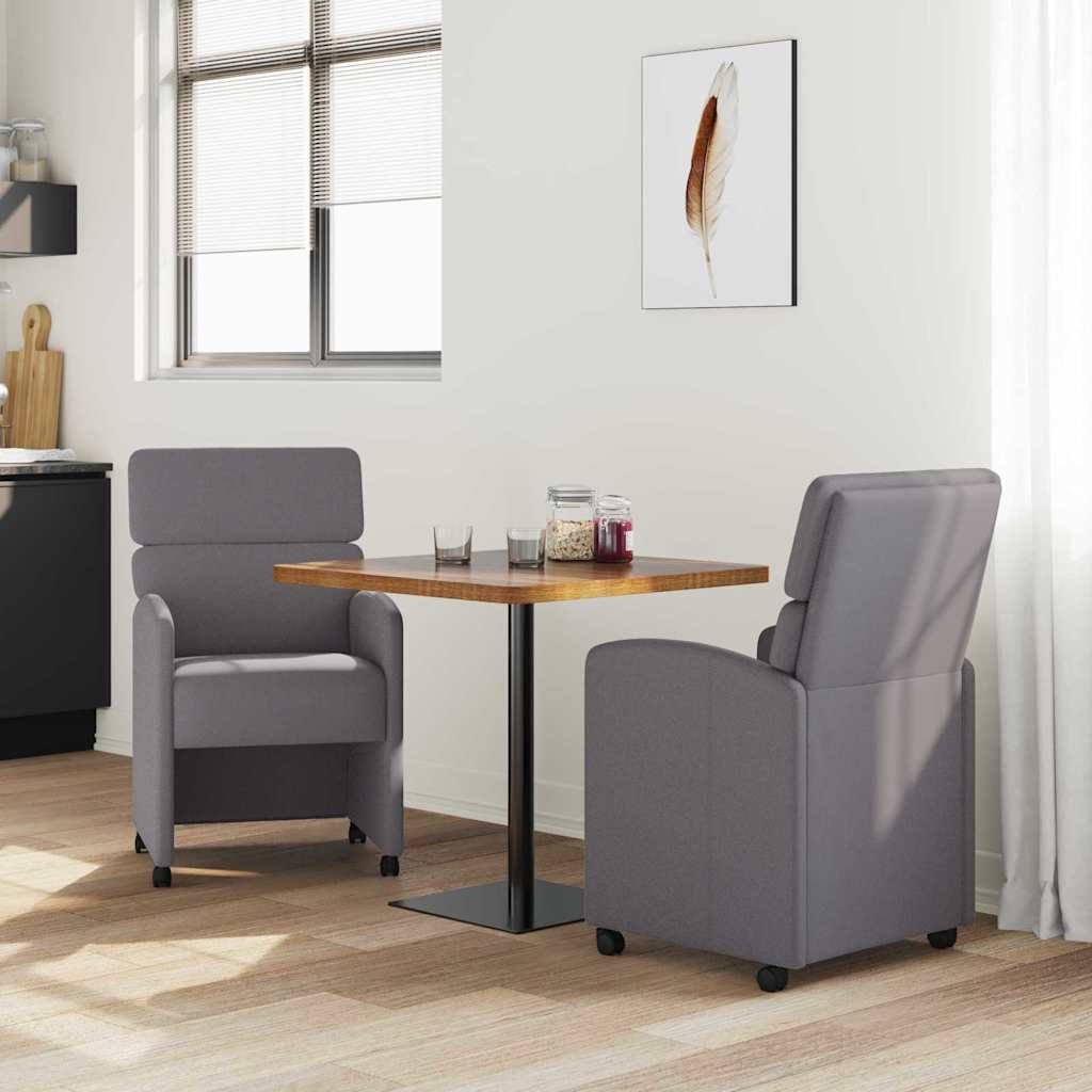 Blagovačke stolice s kotačima 2 pcs Siva 58 x 65 x 98 cm