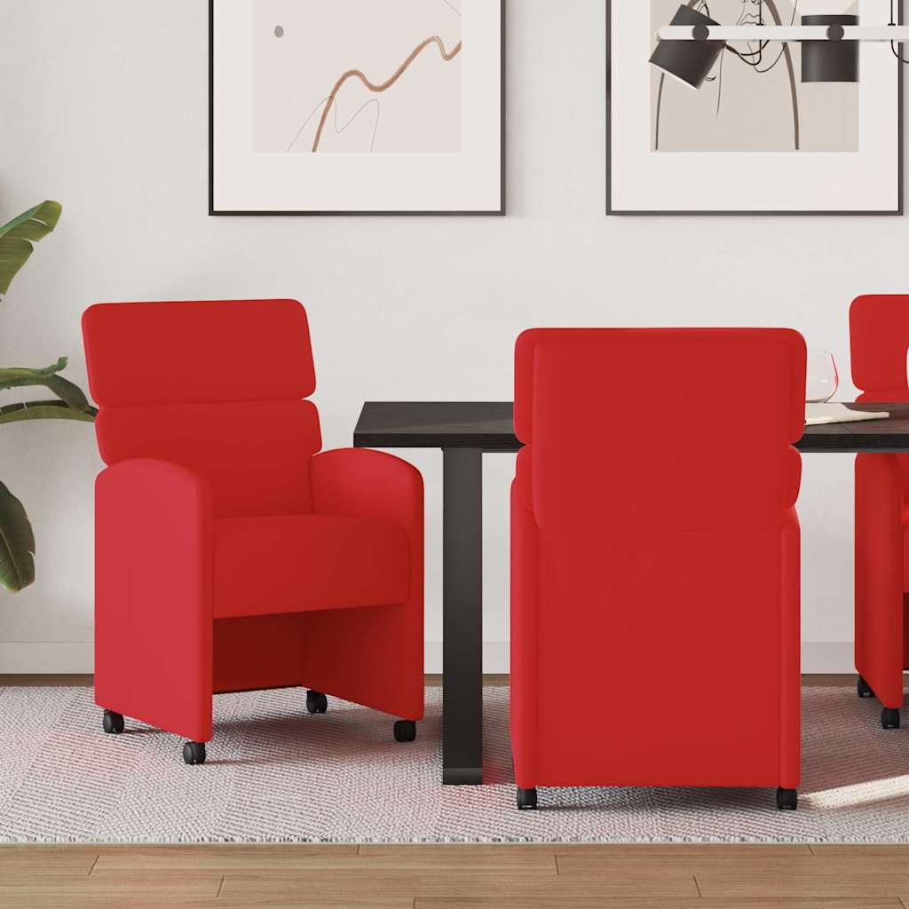 Blagovačke stolice s kotačima 2 pcs Crvena 58 x 65 x 98 cm