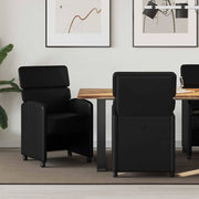 Blagovačke stolice s kotačima 2 pcs Crna 58 x 65 x 98 cm