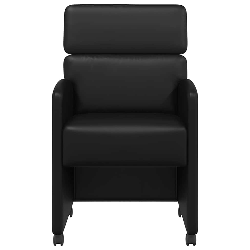 Blagovačke stolice s kotačima 2 pcs Crna 58 x 65 x 98 cm