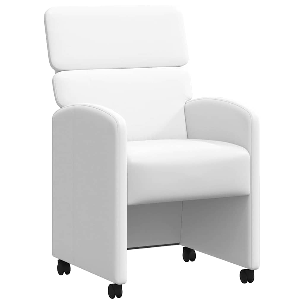 Blagovačke stolice s kotačima 2 pcs Bijelo 58 x 65 x 98 cm