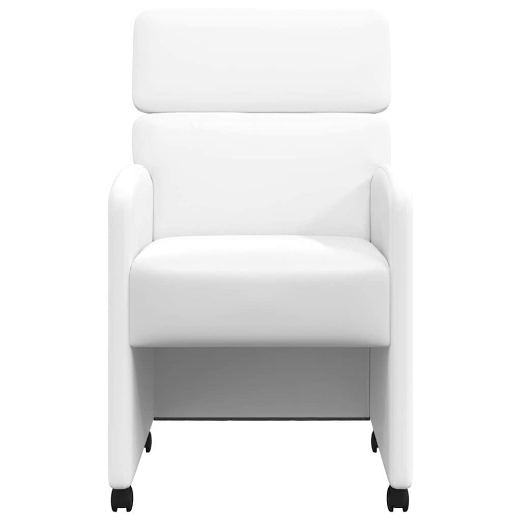 Blagovačke stolice s kotačima 2 pcs Bijelo 58 x 65 x 98 cm