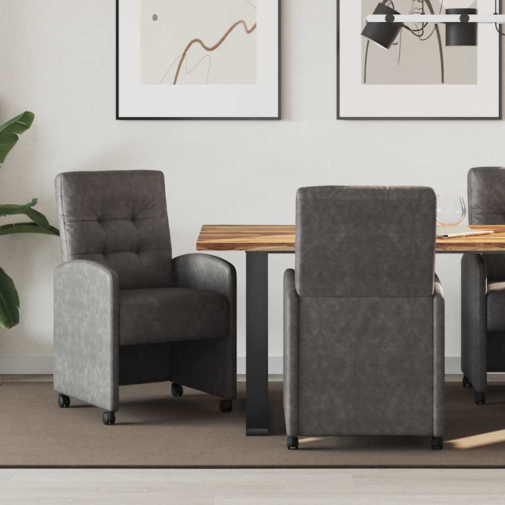 Blagovačke stolice s kotačima 2 pcs Crna 58 x 67 x 97 cm
