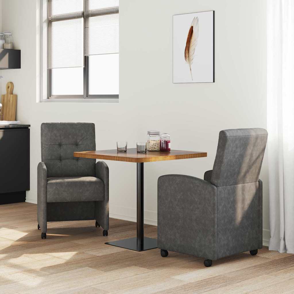 Blagovačke stolice s kotačima 2 pcs Crna 58 x 67 x 97 cm