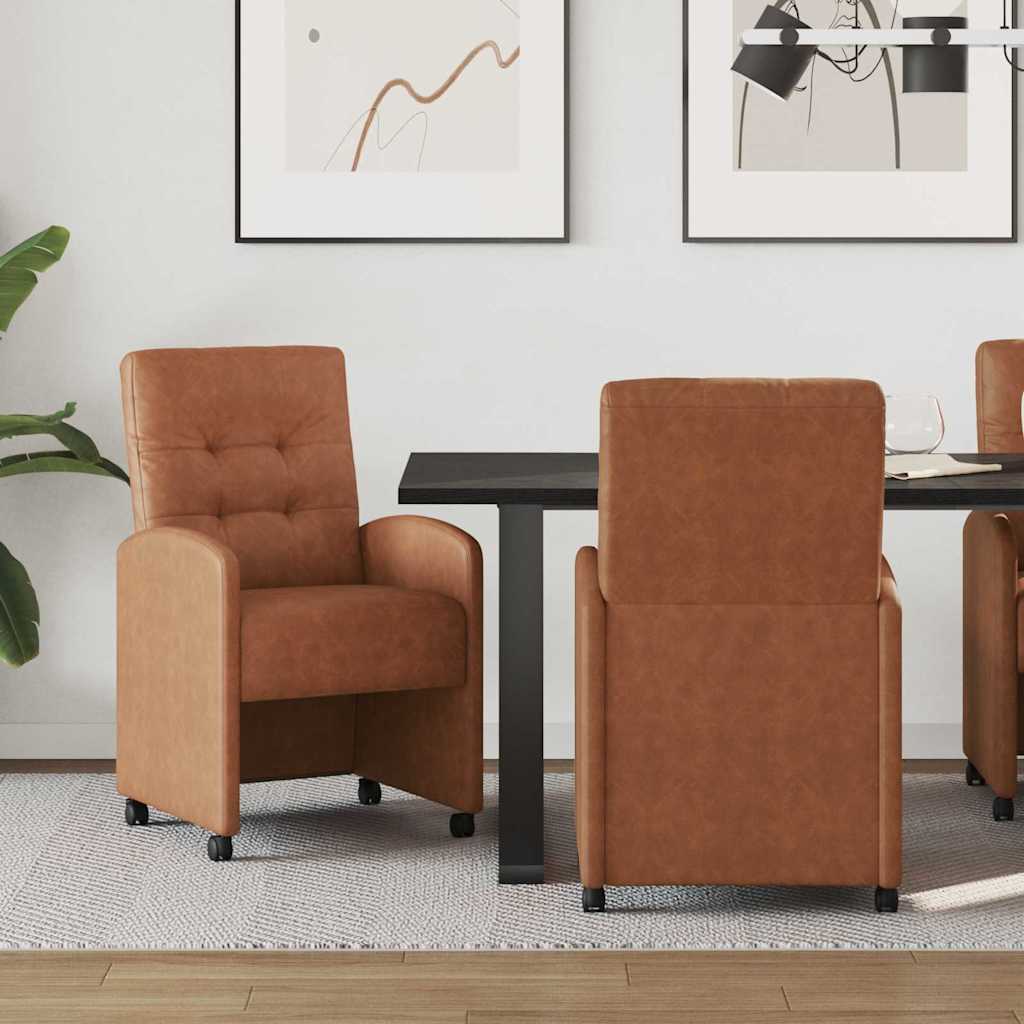 Blagovačke stolice s kotačima 2 pcs Smeđa 58 x 67 x 97 cm