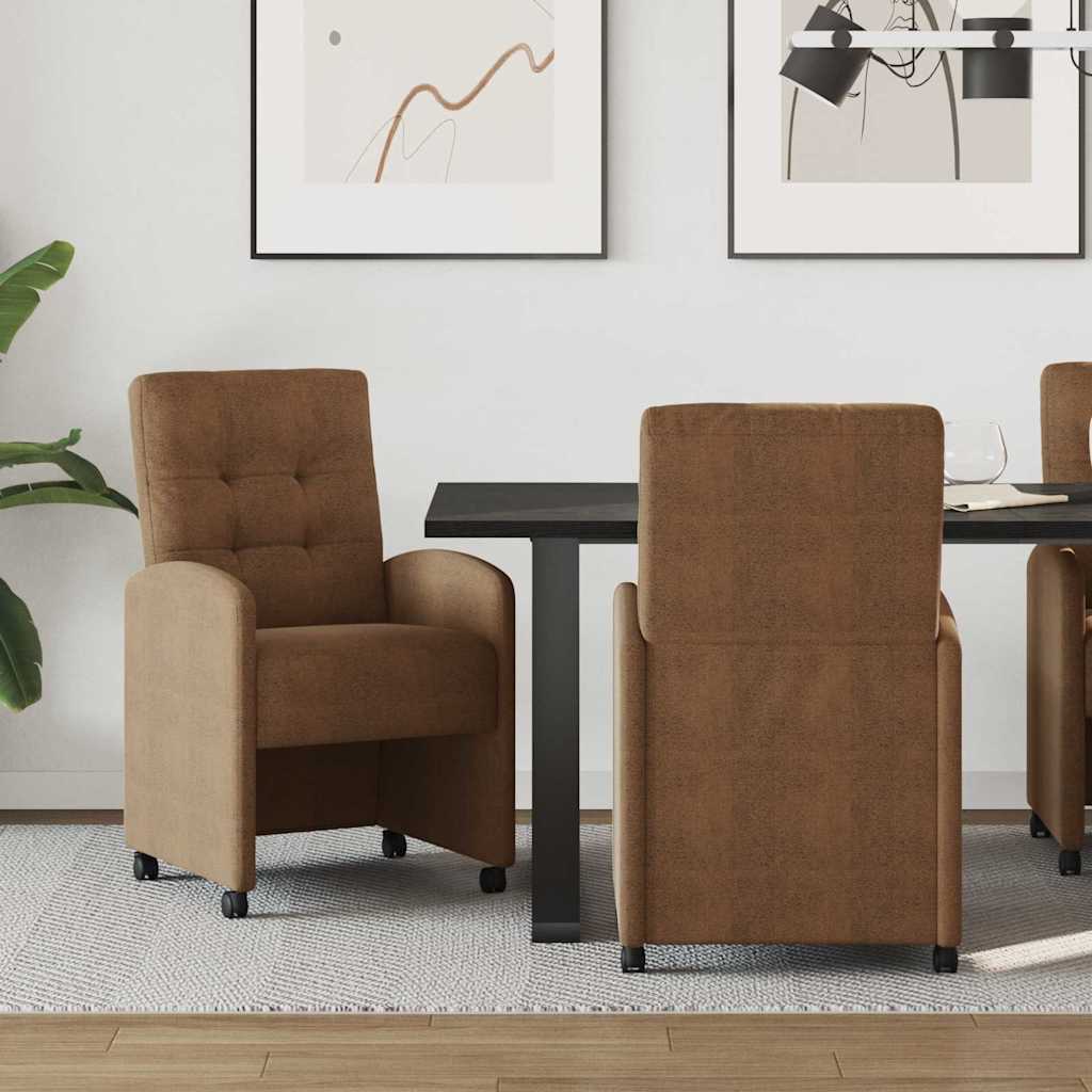Blagovačke stolice s kotačima 2 pcs Smeđa 58 x 67 x 97 cm