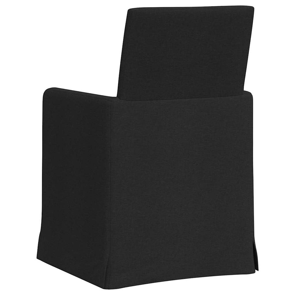 Trpezarijske stolice 2 pcs Crna 57 x 67 x 95 cm tkanina