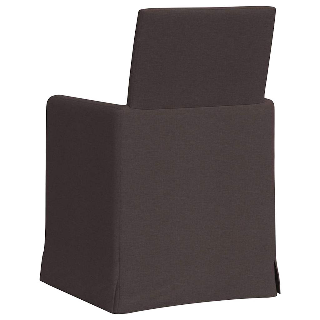 Trpezarijske stolice 2 pcs Tamno smeđa 57 x 67 x 95 cm tkanina