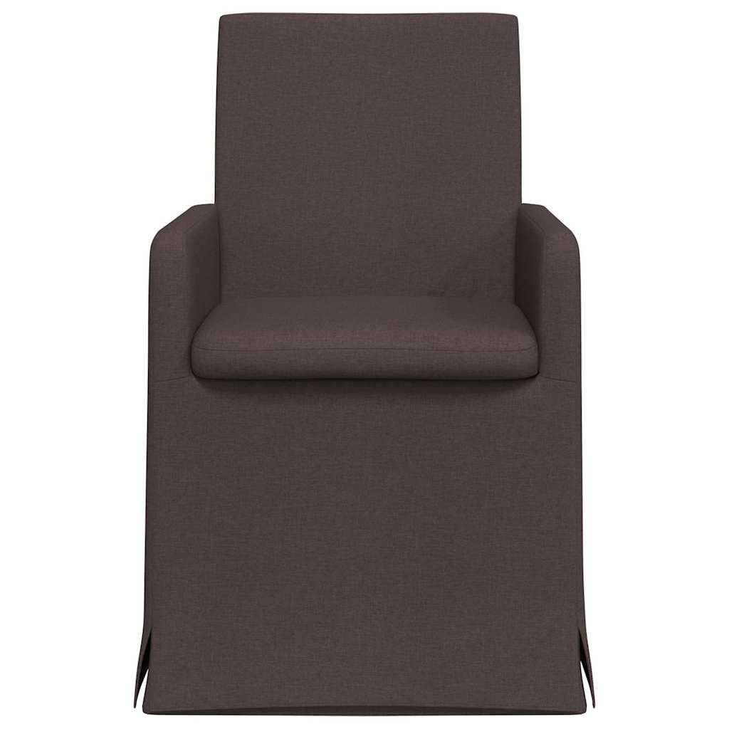 Trpezarijske stolice 2 pcs Tamno smeđa 57 x 67 x 95 cm tkanina