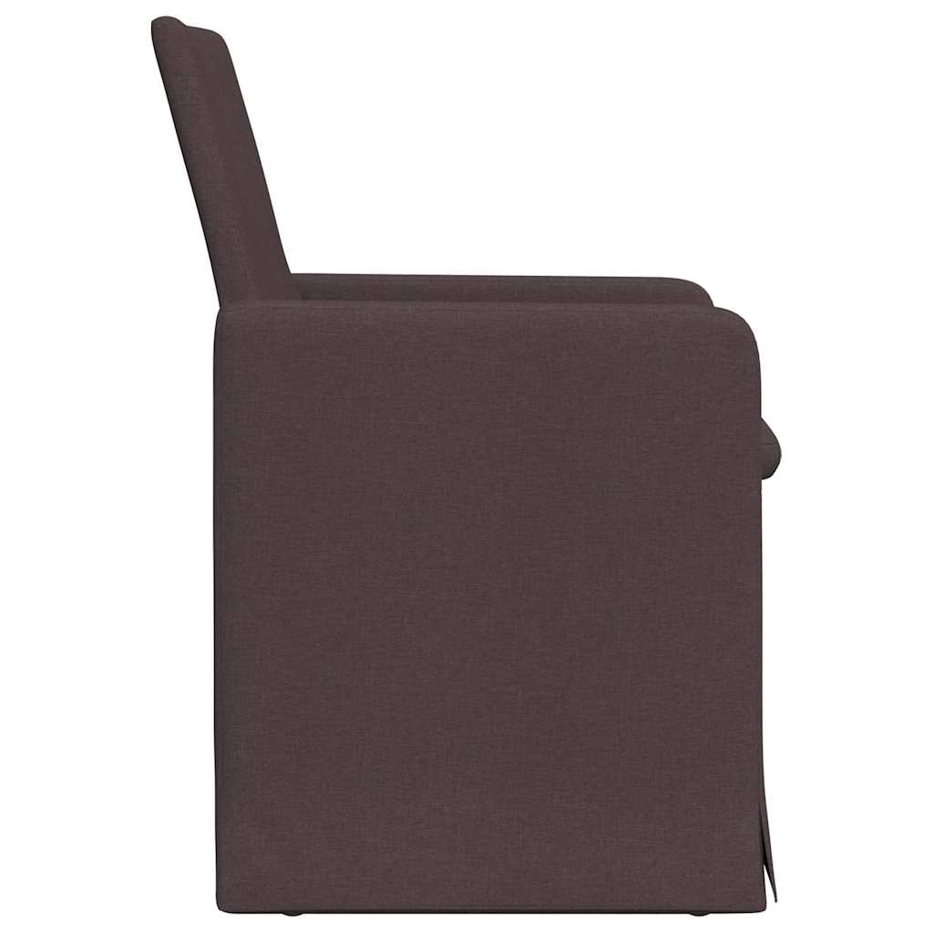 Trpezarijske stolice 2 pcs Tamno smeđa 57 x 67 x 95 cm tkanina