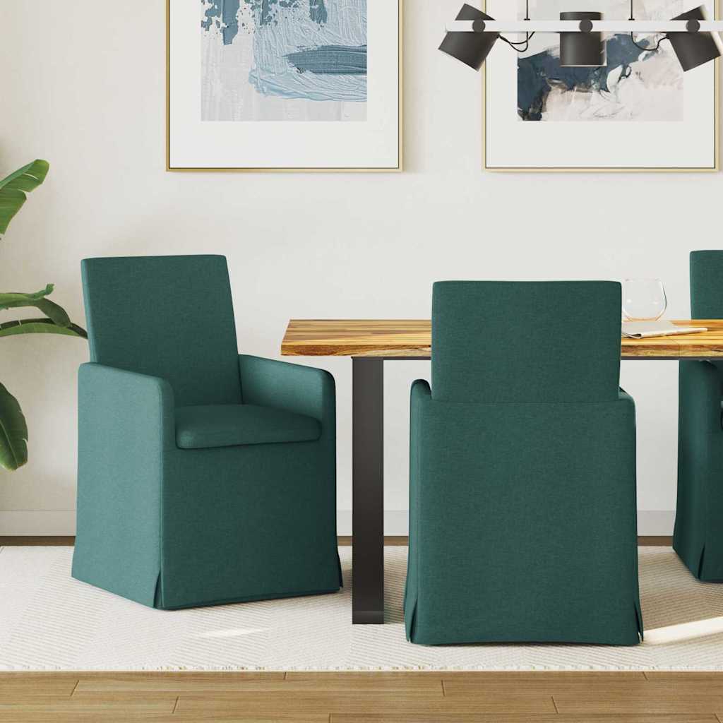 Trpezarijske stolice 2 pcs Tamnozelena 57 x 67 x 95 cm tkanina