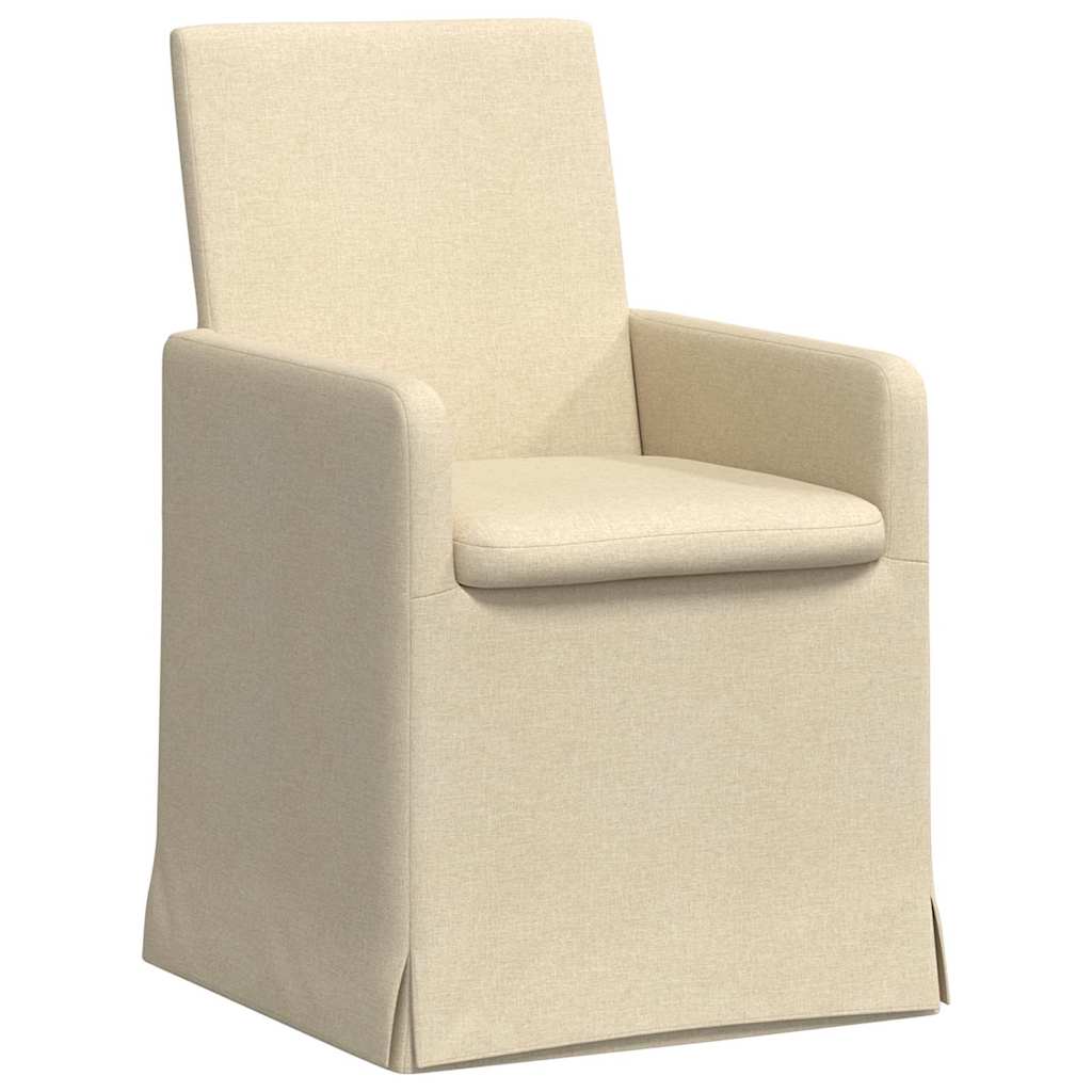 Trpezarijske stolice 2 pcs Krema 57 x 67 x 95 cm tkanina