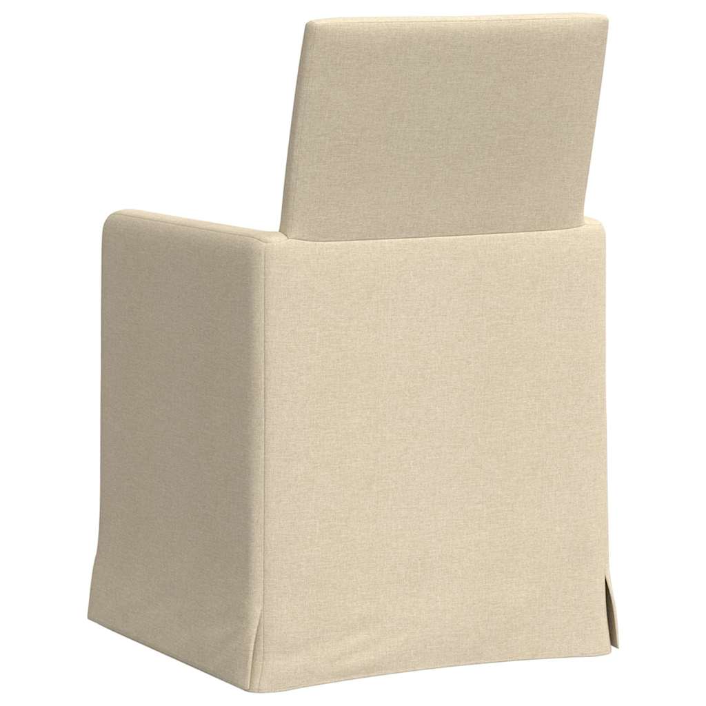 Trpezarijske stolice 2 pcs Krema 57 x 67 x 95 cm tkanina