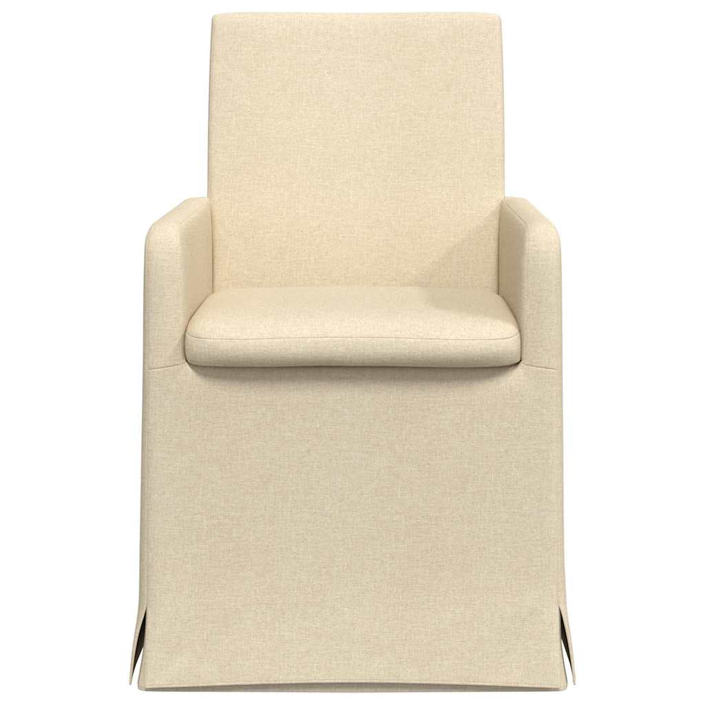 Trpezarijske stolice 2 pcs Krema 57 x 67 x 95 cm tkanina