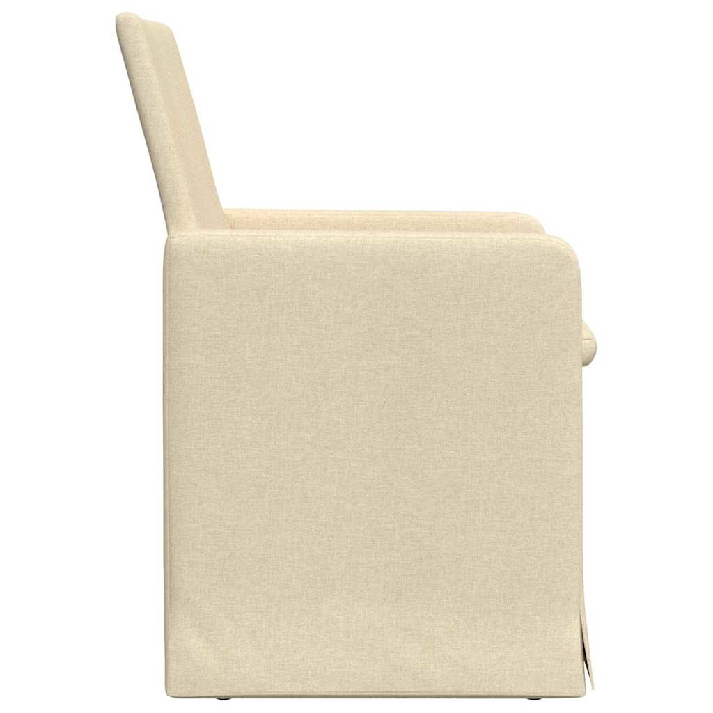 Trpezarijske stolice 2 pcs Krema 57 x 67 x 95 cm tkanina