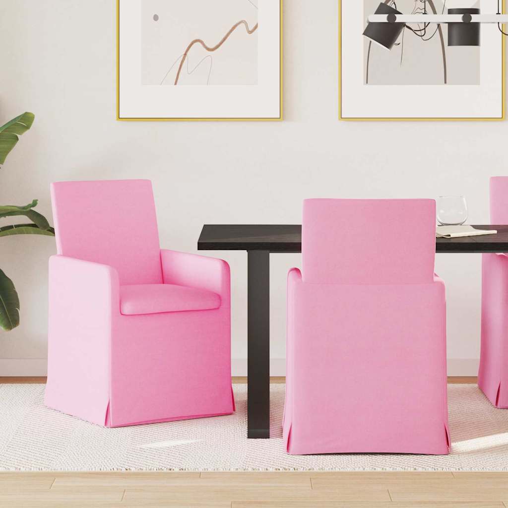 Trpezarijske stolice 2 pcs Ružičasta 57 x 67 x 95 cm tkanina
