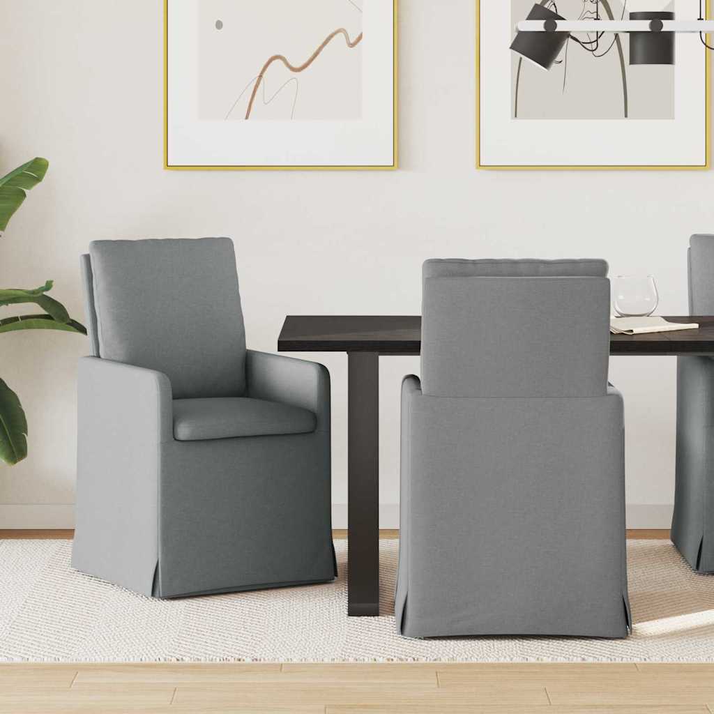 Trpezarijske stolice 2 pcs Svjetlosiva 57 x 67 x 98 cm tkanina