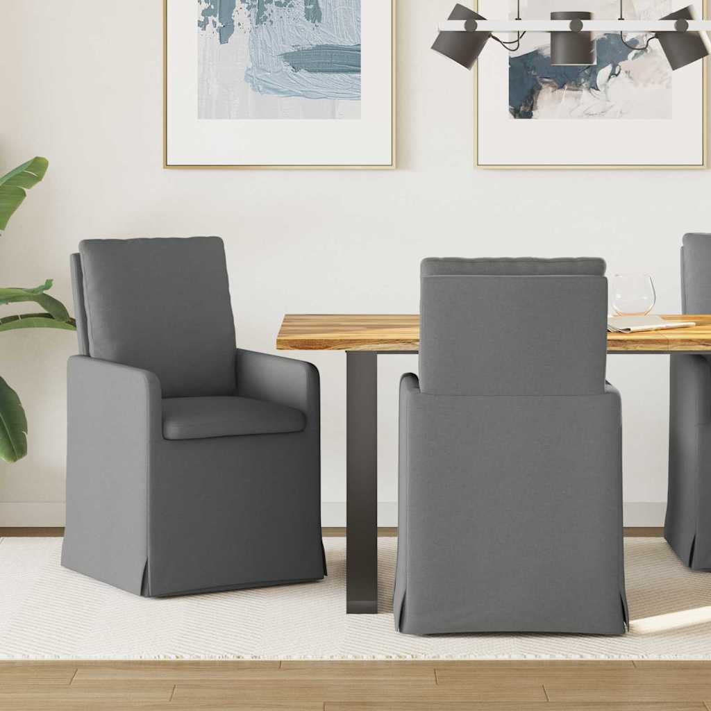 Trpezarijske stolice 2 pcs Tamno siva 57 x 67 x 98 cm tkanina