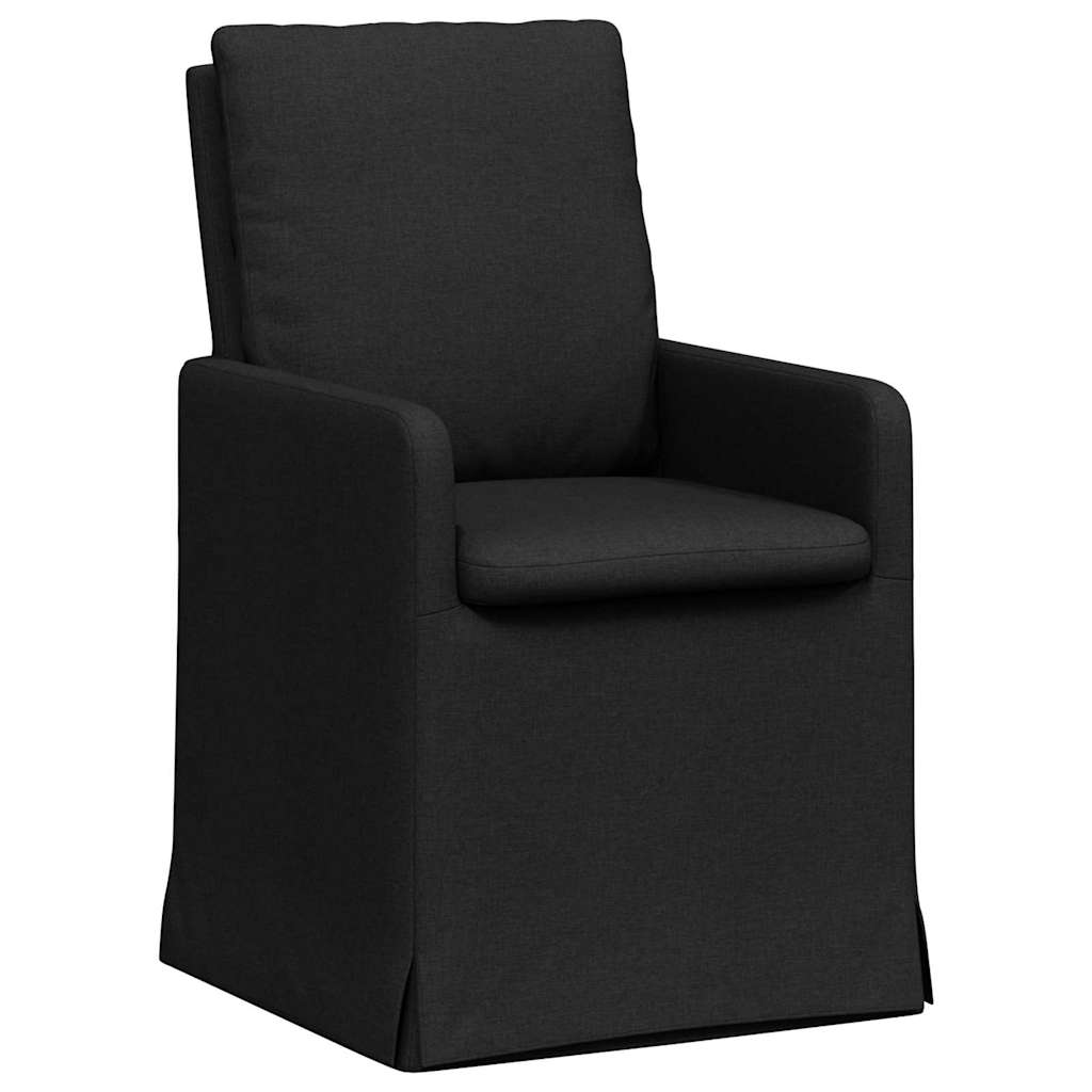 Trpezarijske stolice 2 pcs Crna 57 x 67 x 98 cm tkanina