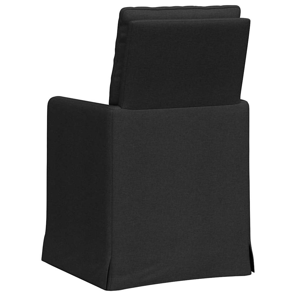 Trpezarijske stolice 2 pcs Crna 57 x 67 x 98 cm tkanina