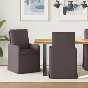 Trpezarijske stolice 2 pcs Tamno smeđa 57 x 67 x 98 cm tkanina