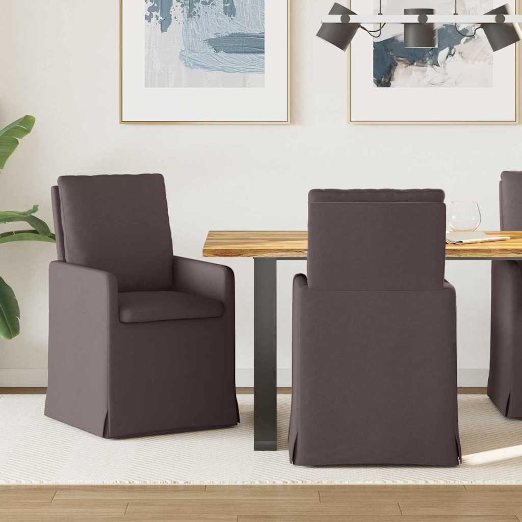 Trpezarijske stolice 2 pcs Tamno smeđa 57 x 67 x 98 cm tkanina