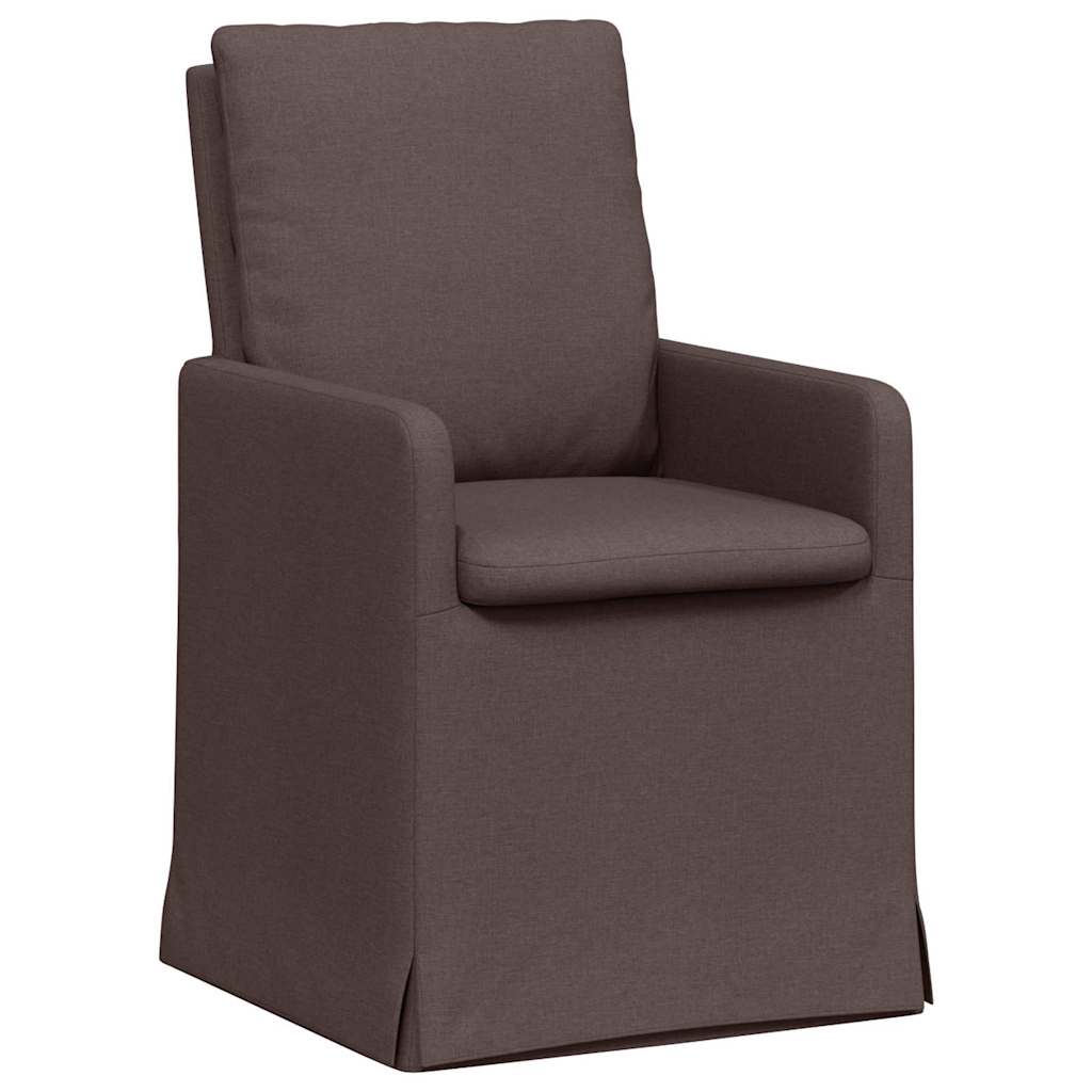 Trpezarijske stolice 2 pcs Tamno smeđa 57 x 67 x 98 cm tkanina