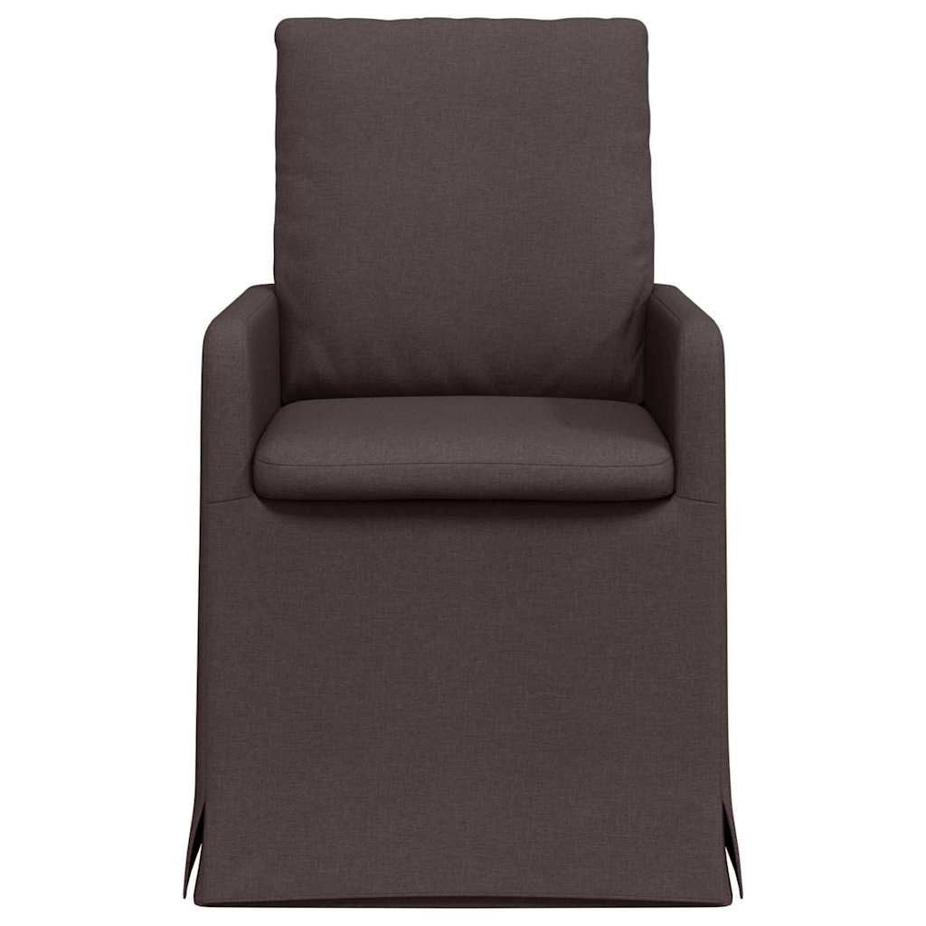 Trpezarijske stolice 2 pcs Tamno smeđa 57 x 67 x 98 cm tkanina