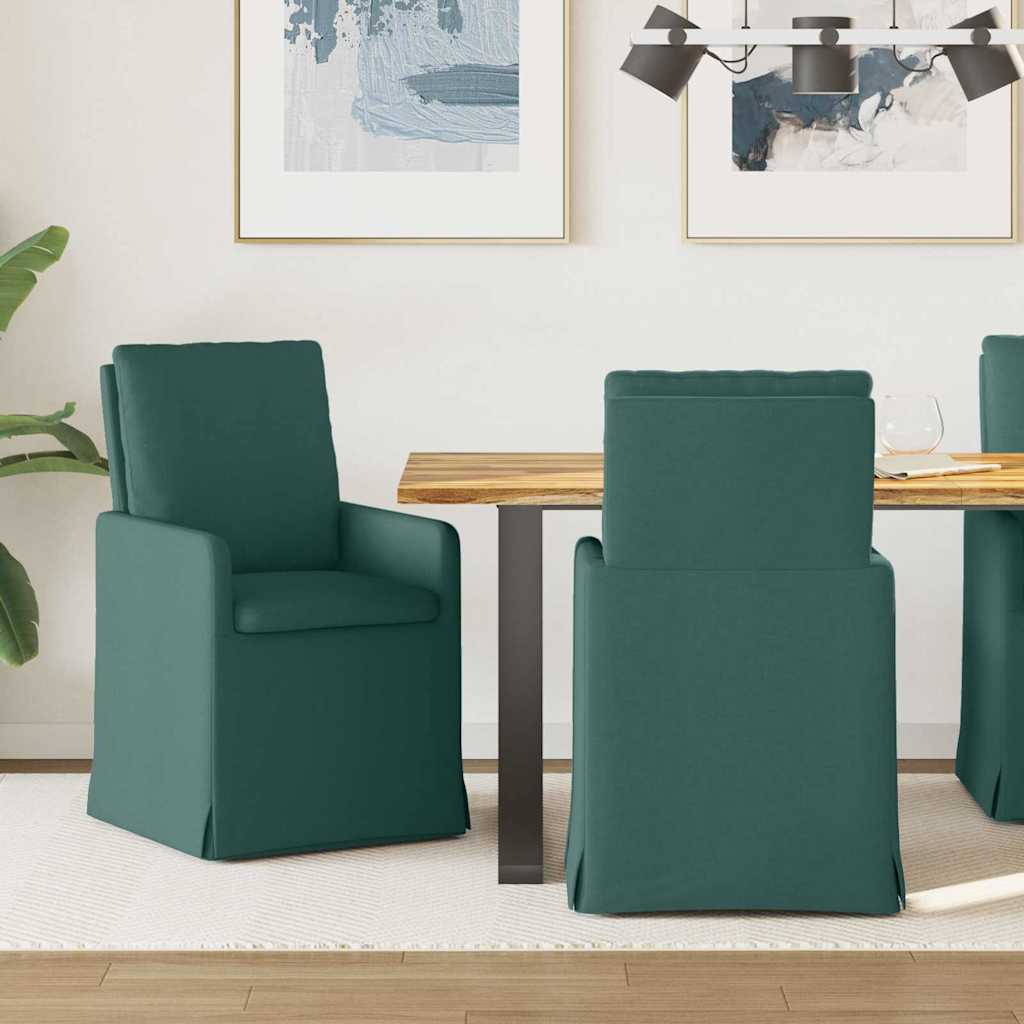 Trpezarijske stolice 2 pcs Tamnozelena 57 x 67 x 98 cm tkanina