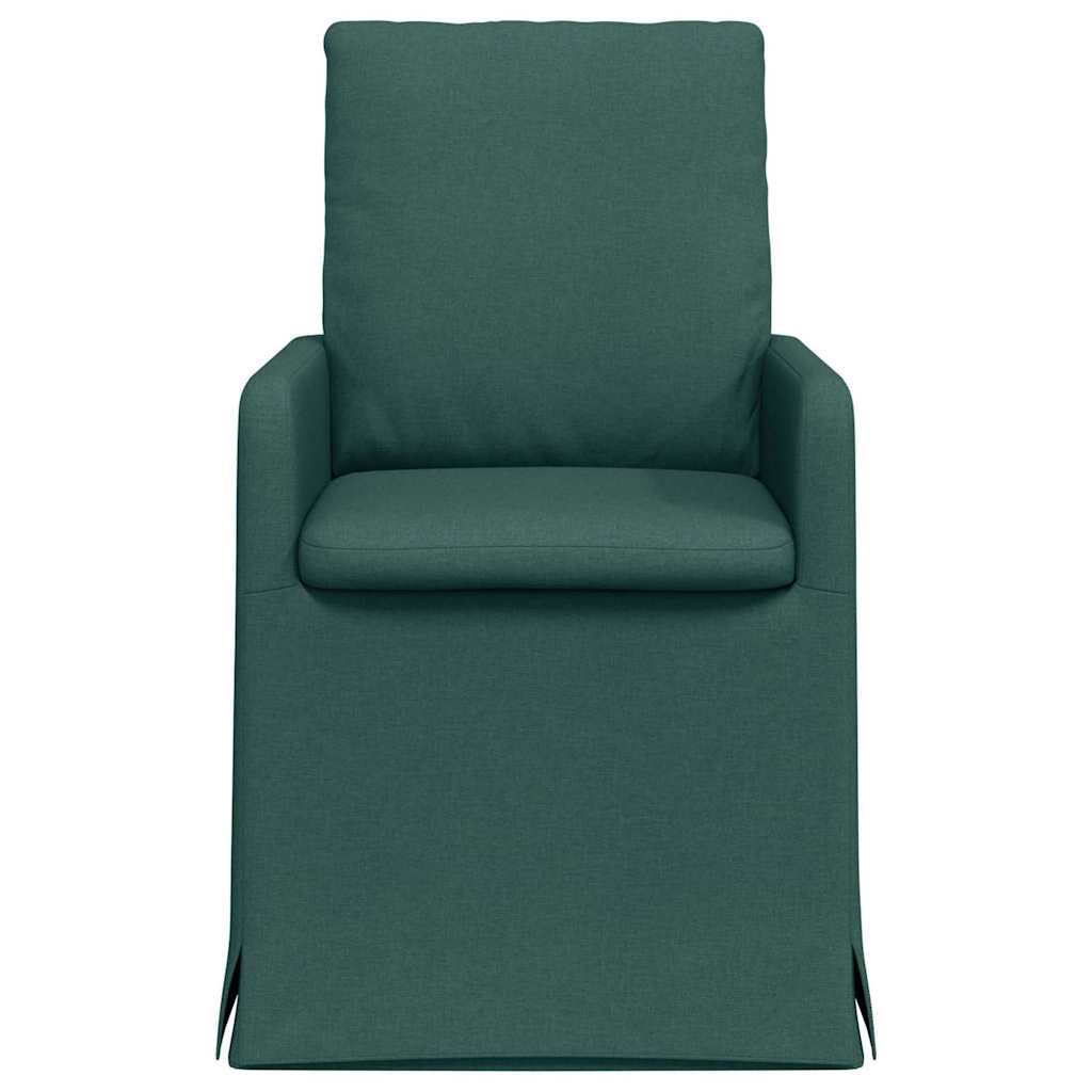 Trpezarijske stolice 2 pcs Tamnozelena 57 x 67 x 98 cm tkanina
