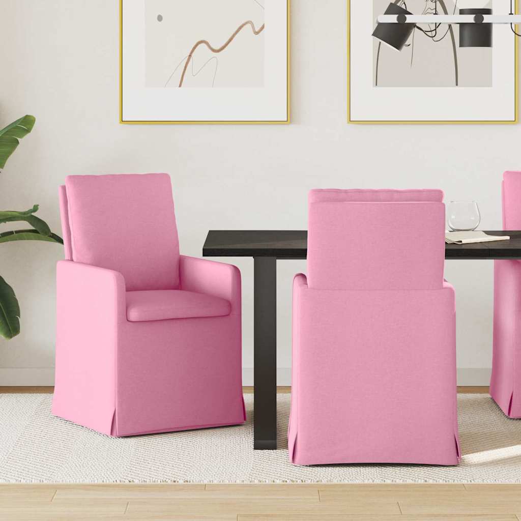 Trpezarijske stolice 2 pcs Ružičasta 57 x 67 x 98 cm tkanina