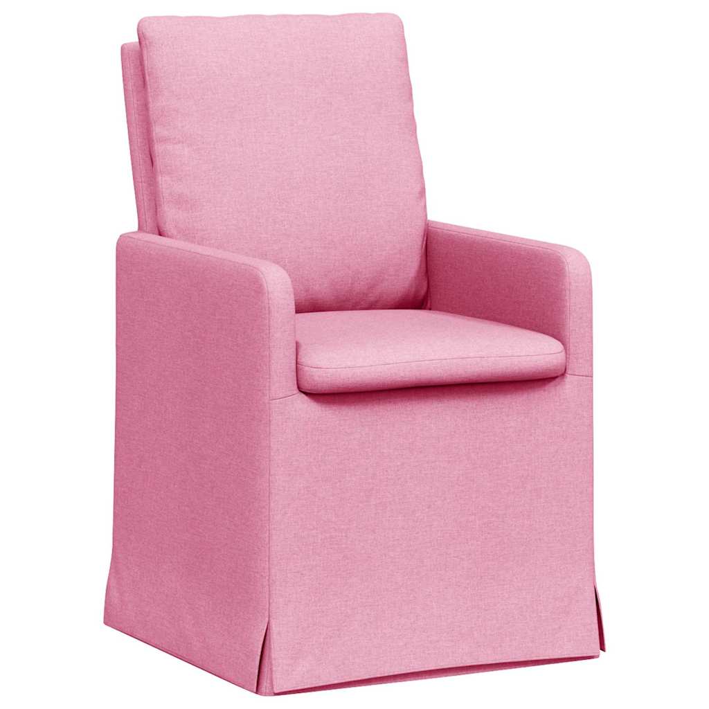 Trpezarijske stolice 2 pcs Ružičasta 57 x 67 x 98 cm tkanina