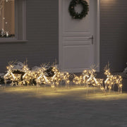 LED Riječni jeleni s 40 LED svjetlima 7 pcs Zlatno PET