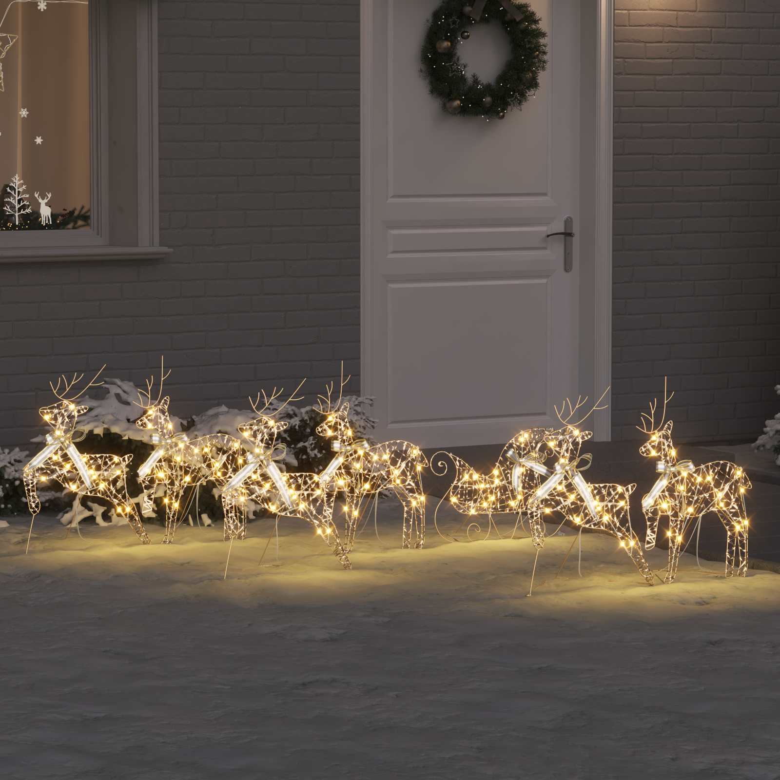 LED Riječni jeleni s 40 LED svjetlima 7 pcs Zlatno PET