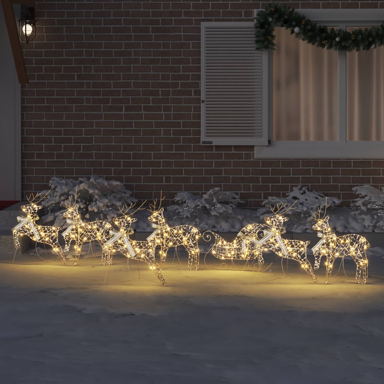 LED Riječni jeleni s 40 LED svjetlima 7 pcs Zlatno PET