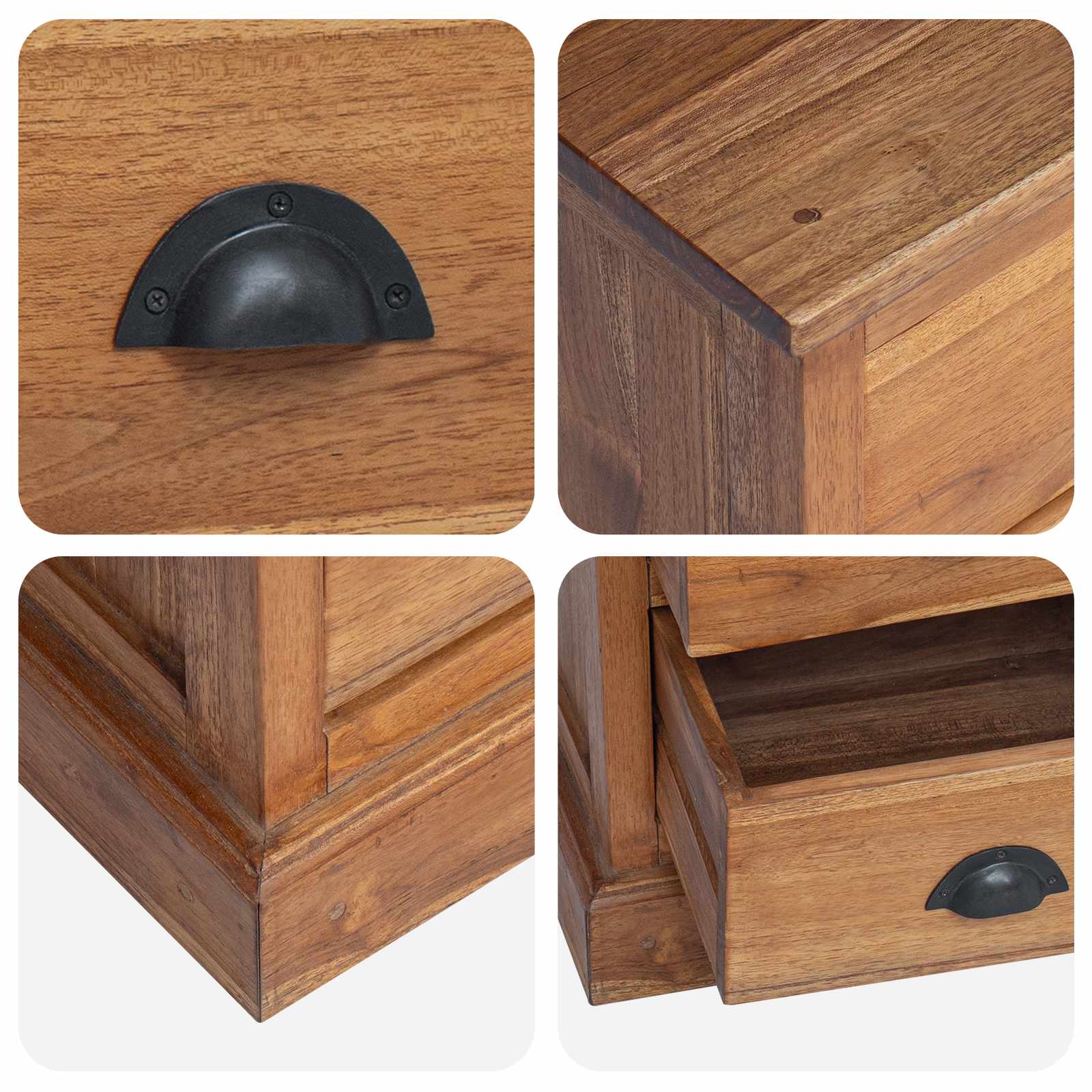 Noćni ormarić Prirodna 40 x 30 x 50 cm Čvrsto teak drvo